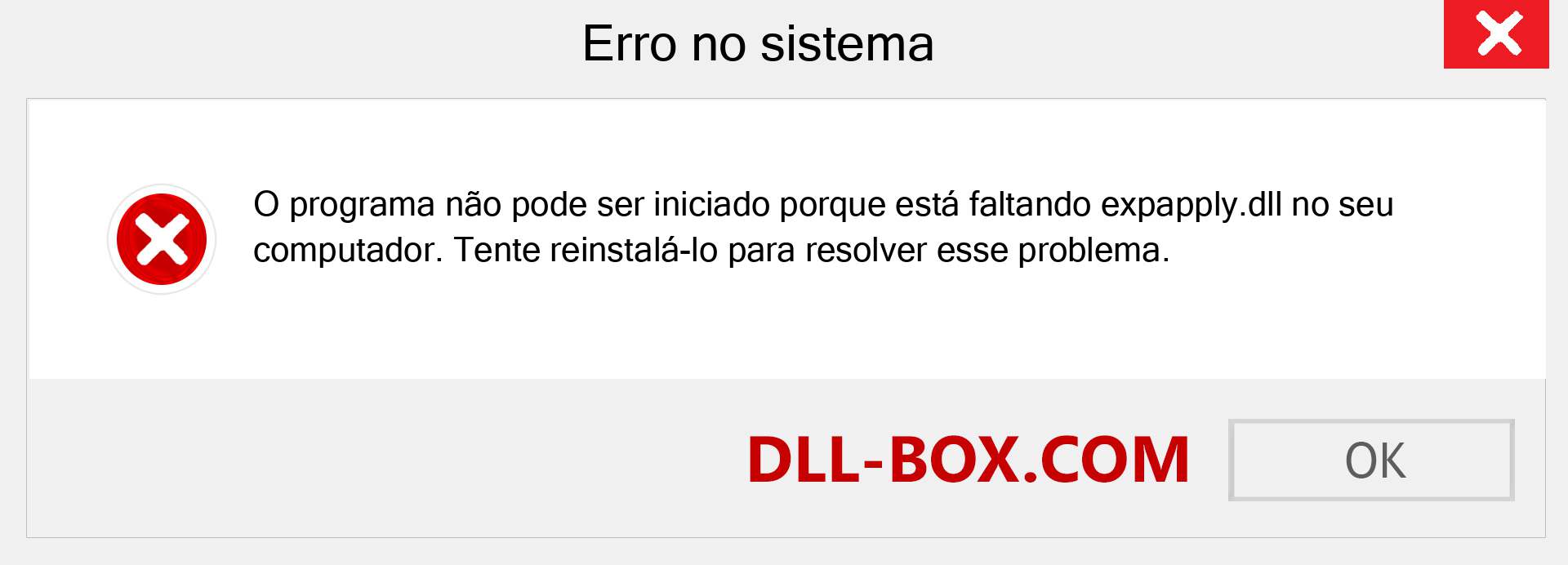 Arquivo expapply.dll ausente ?. Download para Windows 7, 8, 10 - Correção de erro ausente expapply dll no Windows, fotos, imagens